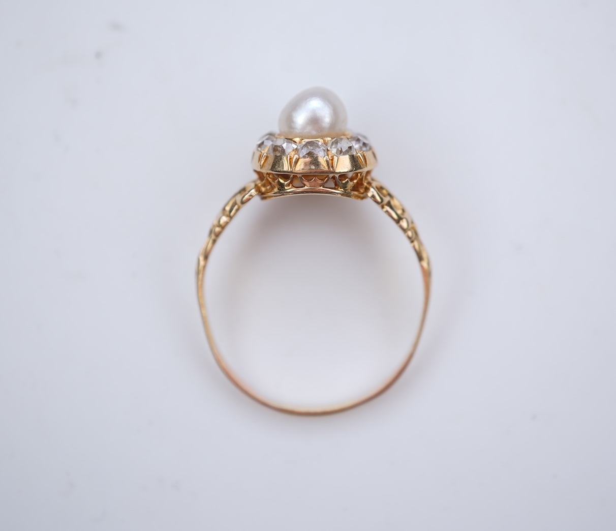 A Victorian pearl and diamond ring, late 19th century